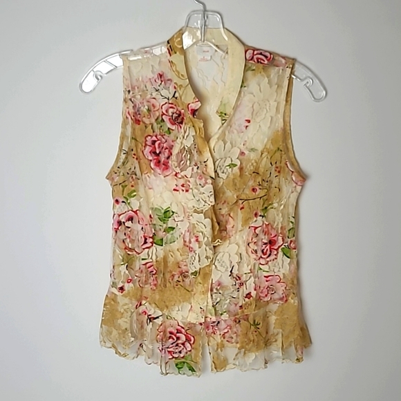 Anthropologie Snak Sheer Lace Top - Picture 1 of 4